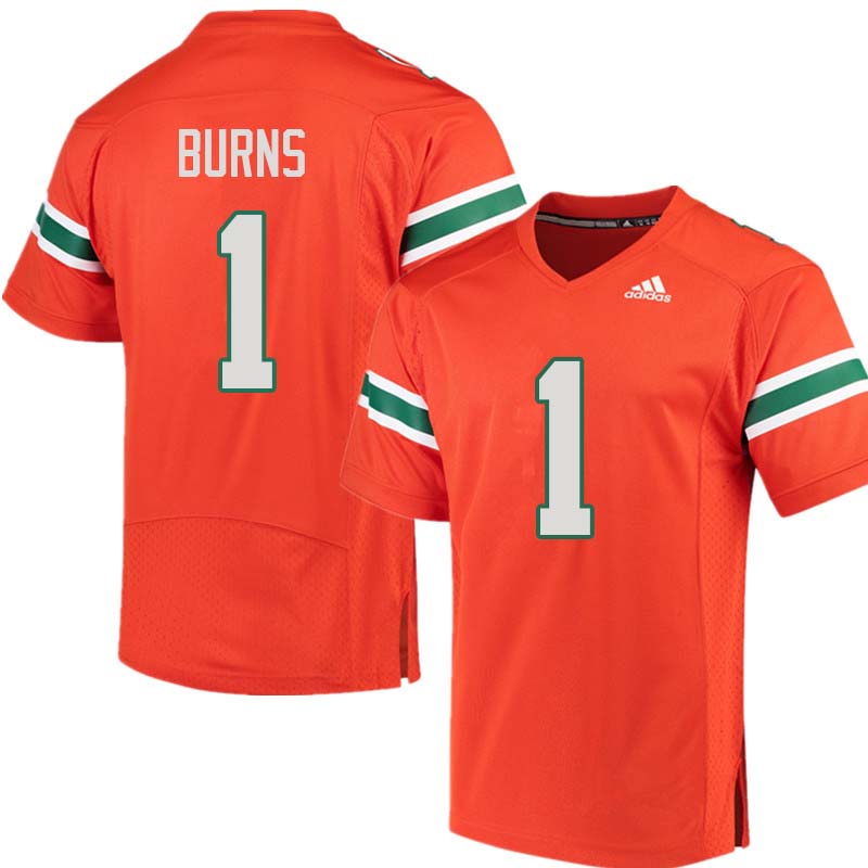 Adidas Miami Hurricanes #1 Artie Burns College Football Jerseys Sale-Orange - Click Image to Close